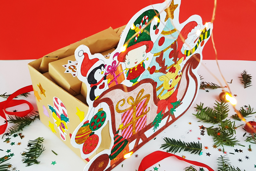 Illustration DIY-Calendrier de l'avent - Le traineau du père Noël
