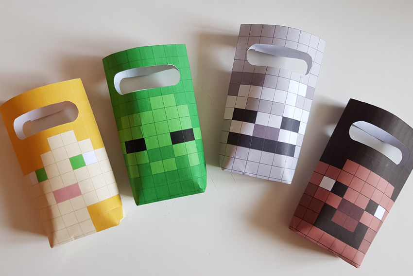 Illustration DIY - Sachets d'anniversaire Minecraft