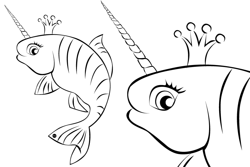 Illustration POISSONS D'AVRIL - à colorier et à imprimer