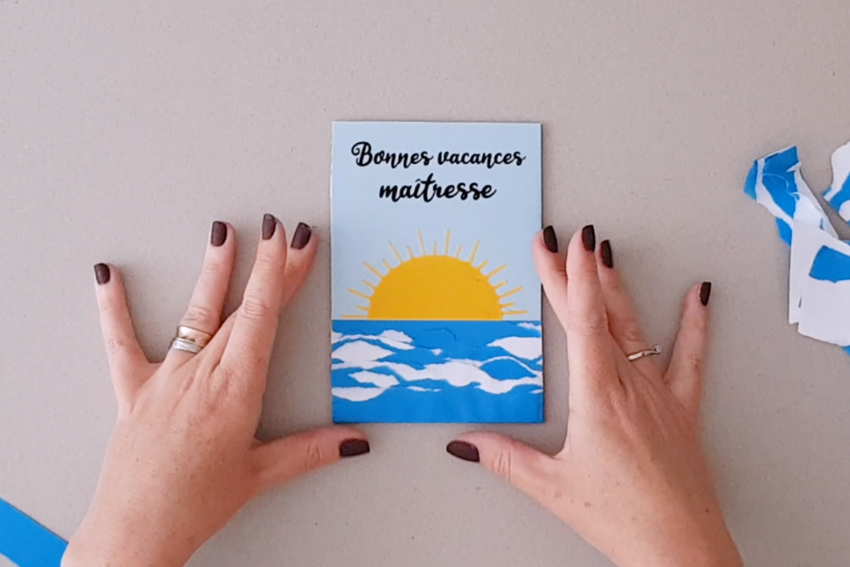 Illustration DIY Carte postale Vacances - Cadeau maîtresse