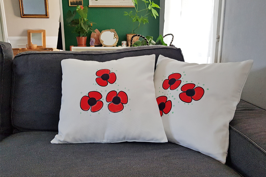 Illustration COUSSINS COQUELICOTS